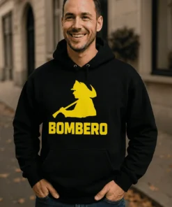 Jersey divertido Bombero silueta con diseño de bombero y texto BOMBERO