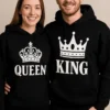 Jersey divertido Rey y reina con diseño estampado QUEEN KING