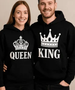 Jersey divertido Rey y reina con diseño estampado QUEEN KING