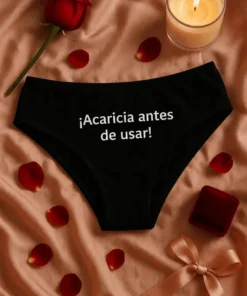 Ropa interior mujer acaricia antes de usar, regalo cumpleaños o despedida con toque divertido