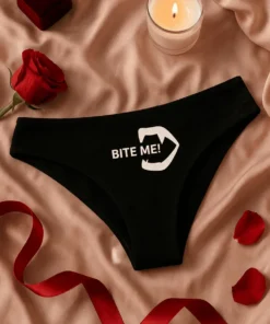 Ropa interior mujer Bite me como regalo de cumpleaños divertido para mujer con humor