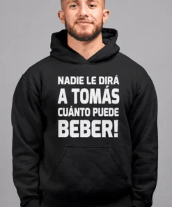 Sudadera con capucha cuánto beber con nombre personalizado con diseño divertido para regalo