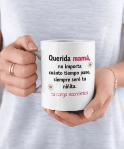 Taza divertida Carga económica de mamá con mensaje divertido para regalar a mamá